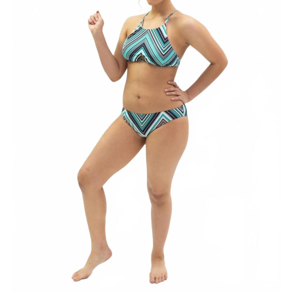 NEW RADIO FIJI kyoto midori swim pant in turquoise/brown/white